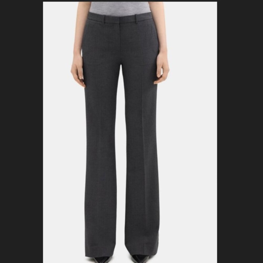 Theory Demitria Pant in Good Wool - new with tags - size 4 - color Charcoal